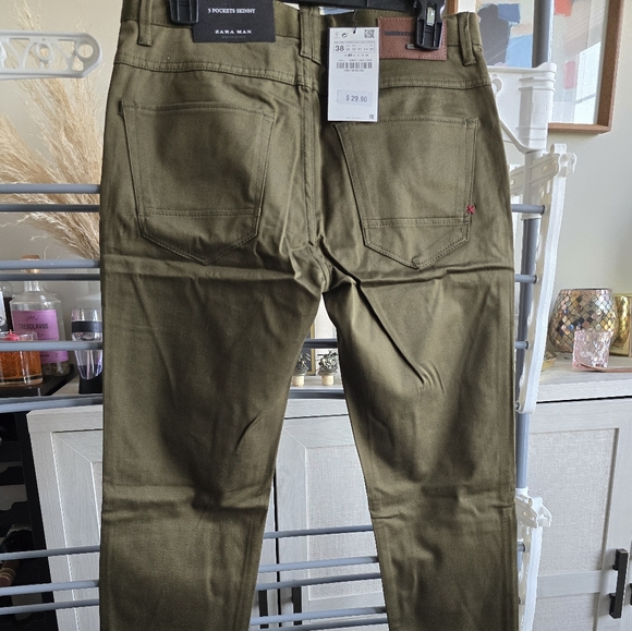 Zara Men's Pants Chinos - Olive Green - Size US 30 - New w/ Tag - Picture 2 of 4